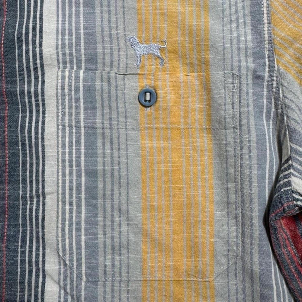 Woolrich‎ Striped Short Sleeve Button Down Shirt Men's Medium - Picture 5 of 5